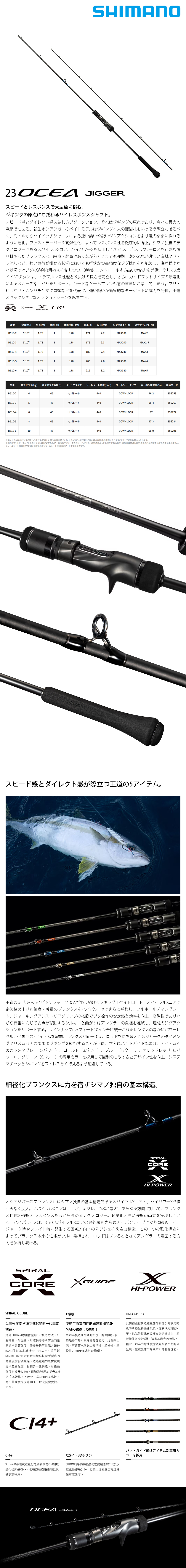 SHIMANO 23 OCEA JIGGER B510-6 [船釣路亞竿] [鐵板竿] - 漁拓釣具官方
